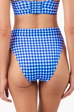 Gingham High Cut High Waist Bottom|Une Piece Outlet