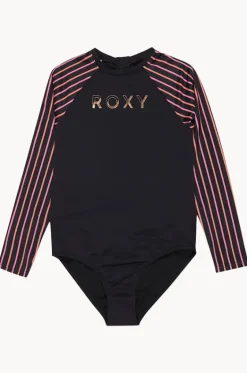 Girls Active Stripe Long Sleeve Sunsuit|Roxy Best