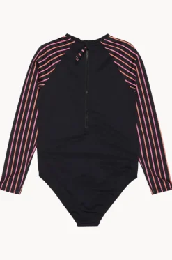 Girls Active Stripe Long Sleeve Sunsuit|Roxy Best