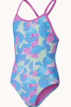 Girls Allover Digital V Back One Piece|Speedo Sale