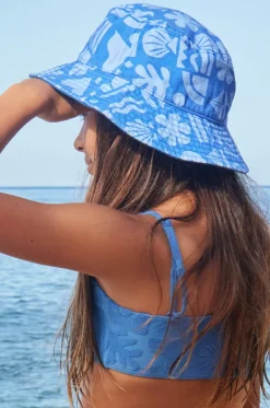 Girls Beach Check Tiny Honey Bucket Hat|Roxy Clearance