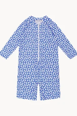 Girls Blue Daisy Sunsuit|Babes In The Shade New