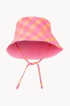 Girls Check Swim Hat|Milky Best