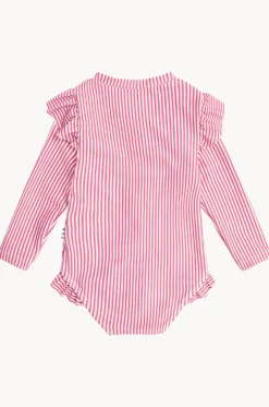 Girls Pie Stripe Frill Sunsuit|Huxbaby Hot