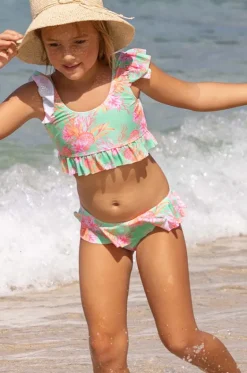 Girls Coastal Shells Frill Crop Set|Snapper Rock Hot