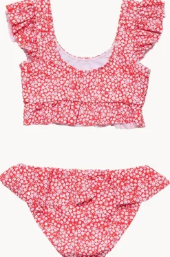 Girls Ditsy Bloom Frilled Crop Set|Snapper Rock Discount