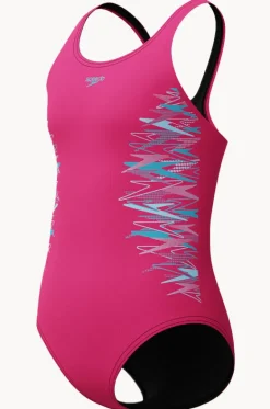 Girls Duo Logo Placement Muscleback One Piece|Speedo