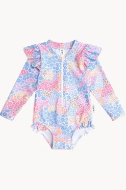 Girls Floral Bloom Frill Sunsuit|Huxbaby Sale
