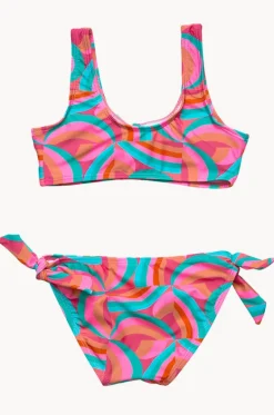 Girls Geo Melon Tie Crop Set|Snapper Rock Online
