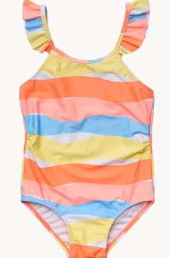 Girls Good Vibes Frill Strap One Piece|Snapper Rock Hot