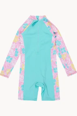 Girls Hibiscus Jam Tropical Square Spring Suit|Roxy New