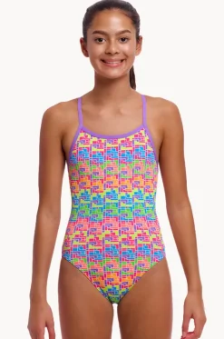 Girls Jig Jag Single Strap One Piece|Funkita Outlet