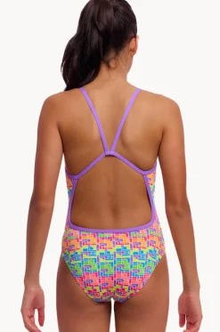 Girls Jig Jag Single Strap One Piece|Funkita Outlet