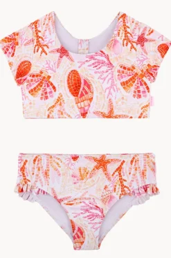 Girls La Mer Short Sleeve Crop Set|Seafolly Girls Discount