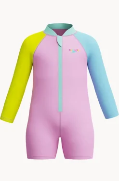 Girls Long Sleeve Zip Sunsuit|Speedo Discount