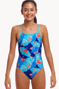 Girls Lotsa Leaves Diamond Back One Piece|Funkita Clearance
