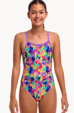 Girls Mess Match Single Strap One Piece|Funkita