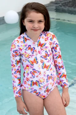Girls Miss Aloha Long Sleeve Sunsuit|Salty Ink New