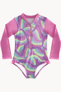 Girls Miss Sea Princess Long Sleeve Sunsuit|Salty Ink Clearance