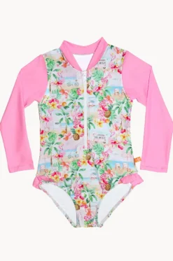 Girls Miss Vacay Long Sleeve Sunsuit|Salty Ink Best