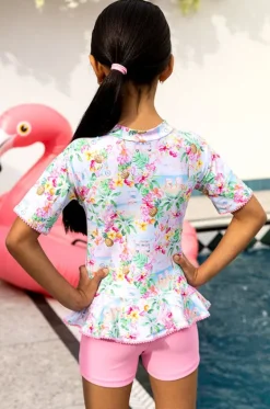 Girls Miss Vacay Short Sleeve Sunsuit|Salty Ink New