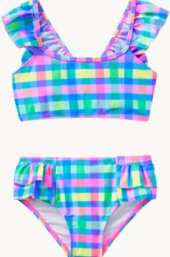 Girls Picnic Check Crop Set|Milky Clearance