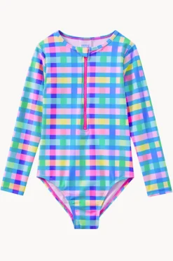 Girls Picnic Check Sunsuit|Milky New