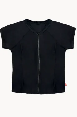 Girls Short Sleeve Zip Suntop|Salty Ink Hot