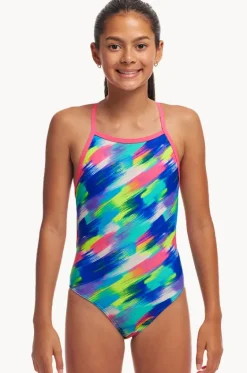 Girls Streaky Strokes Tie Me Tight One Piece|Funkita Hot