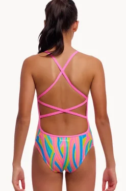 Girls Swirly Straws Strapped In One Piece|Funkita