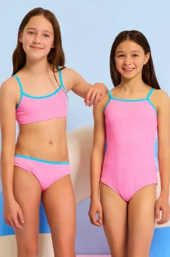 Girls Textured Contrast Crop Set|Seafolly Girls Sale