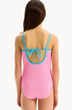 Girls Textured Contrast One Piece|Seafolly Girls Outlet