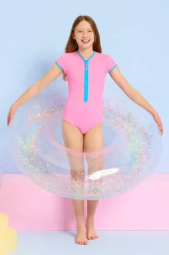 Girls Textured Contrast Sunsuit|Seafolly Girls Outlet