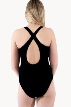 Girls Textured Cross Back One Piece|Base Swim New