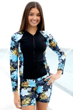 Girls Tropicana Long Sleeve Suntop|Salty Ink Outlet