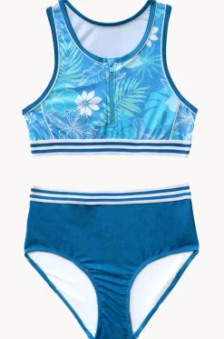 Girls Tropicana Zip Crop Set|Salty Ink Online