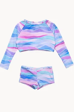 Girls Water Hues Crop Suntop Set|Snapper Rock