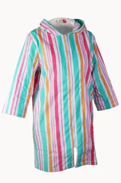 Hawaiian Stripe Hooded Towel Robe S/M|Back Beach Co Online