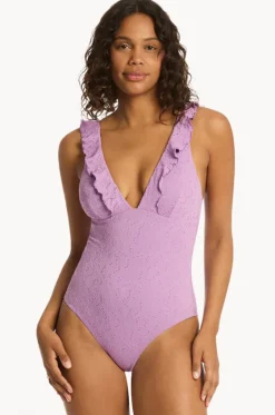 Interlace Frill One Piece|Sea Level Best