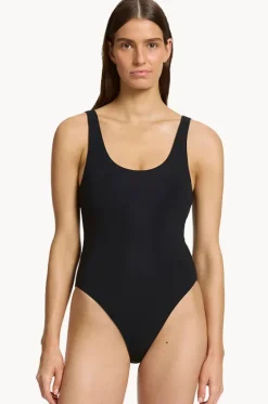 et Scoop Neck High Leg One Piece|Jets Hot