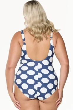 Large Polka Dot Tie Waist One Piece|Capriosca