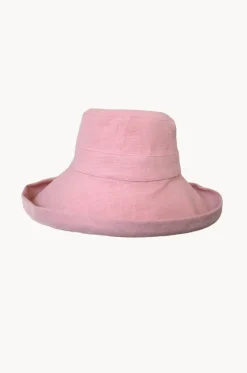 Linen Wide Brim Bucket Hat|Cherry Red Hot