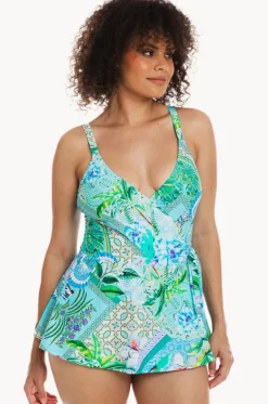Lucca Cross Over Swim Dress|Togs Swimwear Outlet