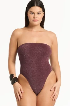 Lurex Fane Bandeau One Piece|Bond-eye Best