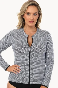 Mamiko Long Sleeve Zip Suntop|Babes In The Shade Clearance