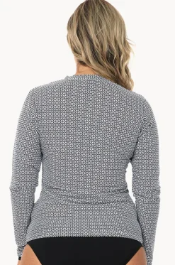 Mamiko Long Sleeve Zip Suntop|Babes In The Shade Clearance