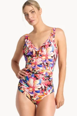 Mandalay DD/E Cup Mesh Frill One Piece|Jantzen Hot