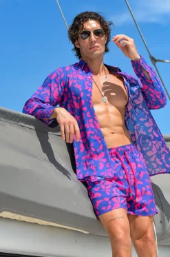 Mens Big Floral Swim Short|Pier St. Barth Outlet