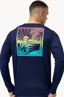Mens Graphic Long Sleeve Suntop|Speedo Discount