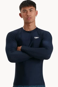Mens Plain Long Sleeve Suntop|Speedo Discount